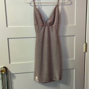 pink shiny tight dress